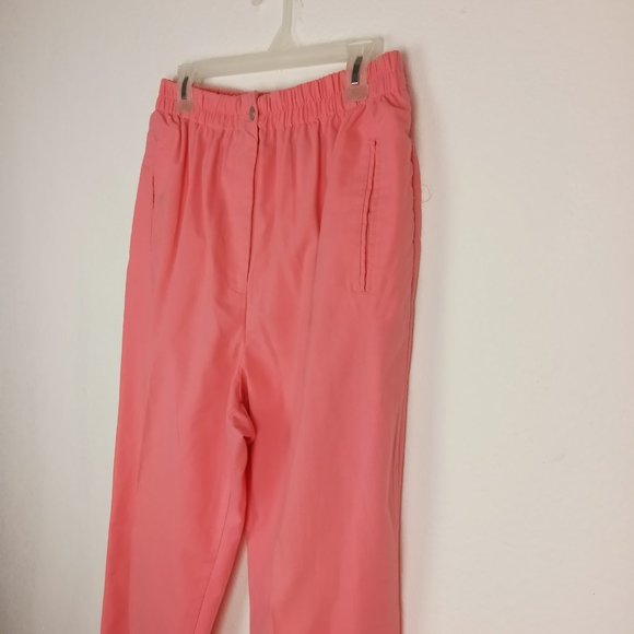Karen Scott Women's Pink Pants Size 16 Stretch Elastic Waist Front Pockets - Picture 2 of 12